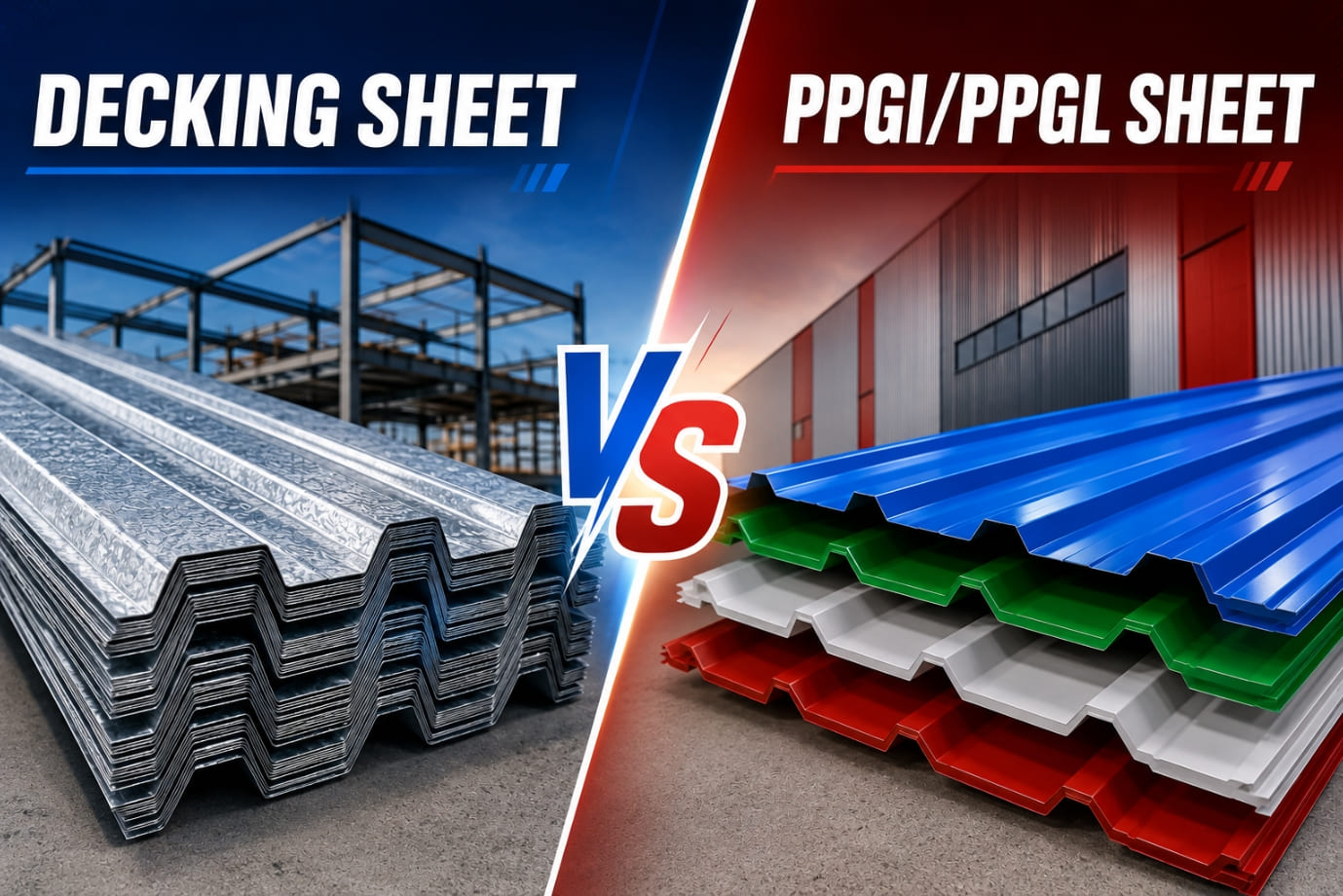 Decking Sheet vs PPGI/PPGL Sheet PUF Panels