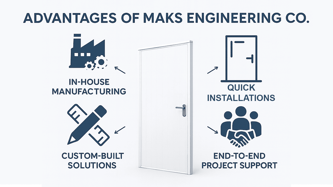 Advantages of Choosing PUF Panel Doors from MAKS Engineering Co.
